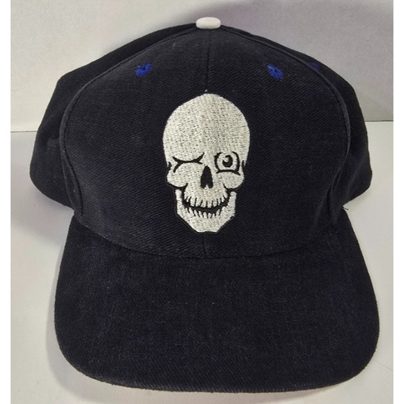 HYP Hypnotic Hats Black Cap Skull Wink Adjustable Unstructured Spiral Vintage - Picture 1 of 3